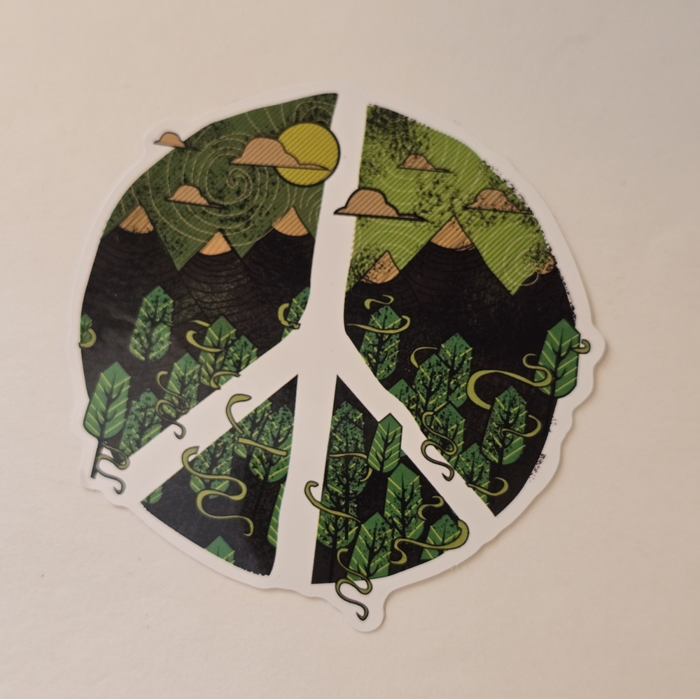10/$10 Peace Symbol Nature Design Sticker